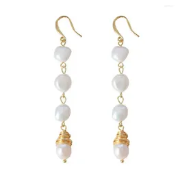 Boucles d'oreilles pendantes mode Baroque perle de culture d'eau douce pendentif goutte bricolage classique saint valentin oreille Stud bijoux FOOL'S