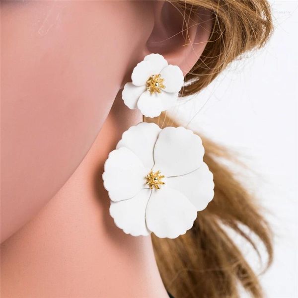 Boucles d'oreilles en peluche fleurie grande fleur pour femmes de qualité supérieure multicouche détachables boucles d'oreilles bijoux coréens z992