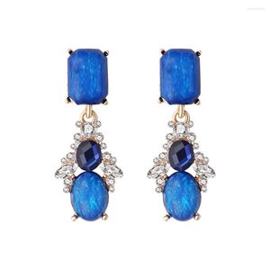 Dange oorbellen mode blauw kristal hoogwaardige luxe steentjes bruidsschatbetrokkenheid sieraden accessoires voor vrouwen