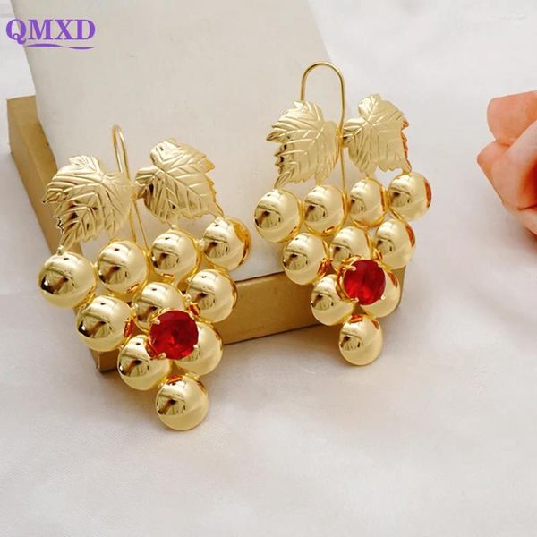 Pendientes colgantes moda bohemia uva caída fruta africana dorado color cobre para mujeres regalo de fiesta de bodas