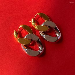 Boucles d'oreilles pendantes marque de mode or argent couleur chaîne torsadée Double anneau pour femmes jeune célèbre Designer Bijoux Bijoux tendance 2023