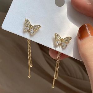 Boucles d'oreilles pendantes à pampilles papillon, bijoux Vintage tendance pour femmes, accessoires de fête de mariage, 2024