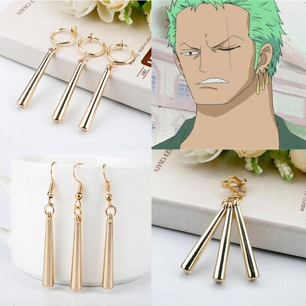 Boucles d'oreilles pendantes mode dessin animé japon Anime thème Roronoa Zoro bijoux accessoires cadeau pour amis Fans