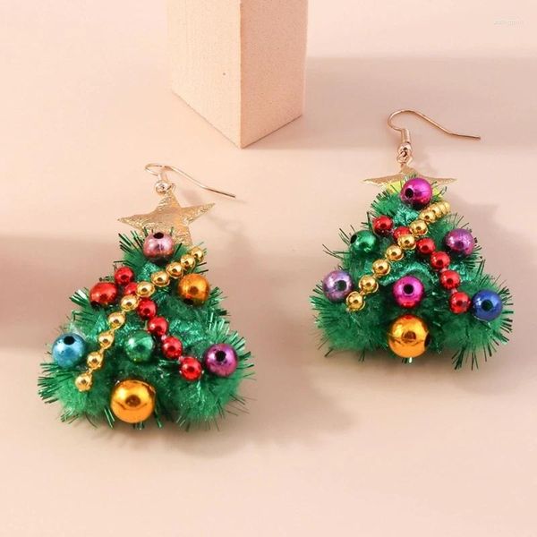 Pendientes colgantes de la moda colgante de árbol de navidad joya de encanto 4xbf