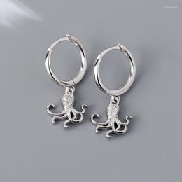 Boucles d'oreilles pendantes en Zircon brillant pour femmes, Design créatif, poulpe, Animal de mer, personnalité, bijoux décontractés, cadeau