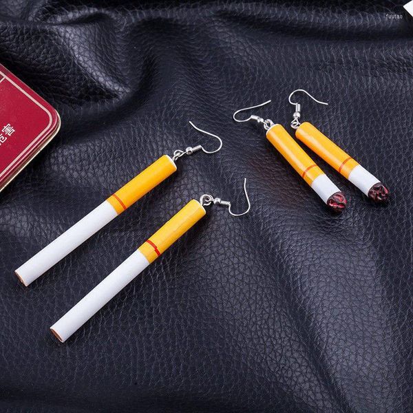 Pendientes colgantes moda creatividad colillas de cigarrillos gota para mujeres lindo humo pendiente largo Brincos Club accesorios de joyería para fiesta