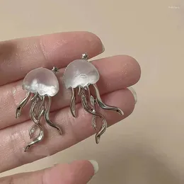 Boucles d'oreilles en peluche design de mode flottante méduse matte cristal 2024 coréenne de créativité personnalité femelle y2k drop bijoux