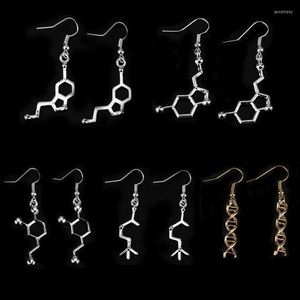 Boucles d'oreilles pendantes mode Dopamine science moléculaire étudiant boucle d'oreille bijoux Simple chimie Structure alliage goutte