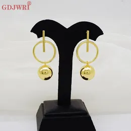 Pendientes colgantes de moda dubai dubai color de cobre redonda de cobre para mujeres estilo punk de caída larga tendas colgantes chicas joyas africanas árabes joyas africanas