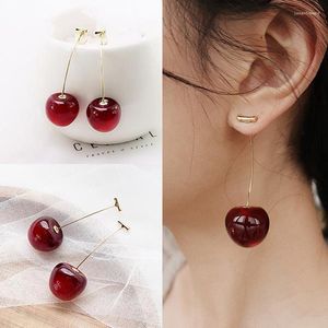 Dange oorbellen mode oorbel Koreaanse stijl zoete schattige fruit rode kersen voor vrouwen meisjes feestontwerper sieraden accessoires geschenken