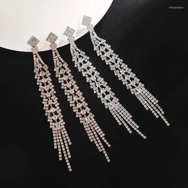 Boucles d'oreilles pendantes mode européenne et américaine tempérament Sexy grande longue goutte gland strass exagéré femmes bijoux E698