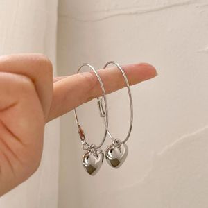 Boucles d'oreilles pendantes pour femmes, bijoux de fête exagéré, grand cercle en forme de cœur, personnalité de rue Hip Hop