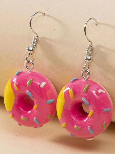 Boucles d'oreilles pendantes à la mode, drôle et mignon, gâteau alimentaire, beignets, goutte pour femmes et filles, Unique, doux, géométrique, bijoux de fête, cadeau