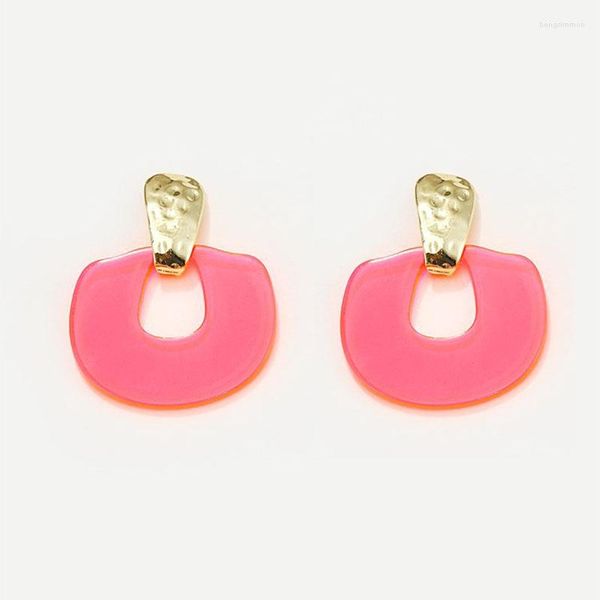 Pendientes colgantes de moda para mujer y niña, gota acrílica transparente de Metal de Color dorado, joyería transparente de resina geométrica