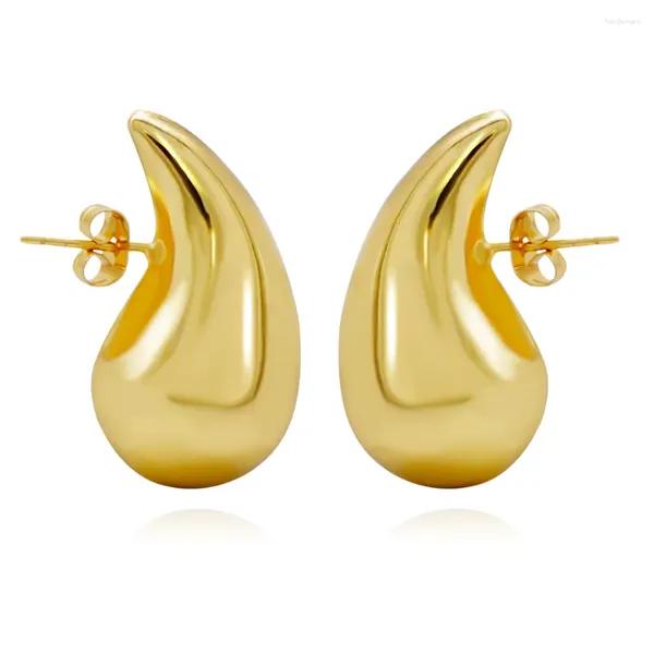 Boucles d'oreilles pendantes couleur or, cerceau en métal lisse pour femmes, boucles d'oreilles en cuivre, Clip d'oreille, bijoux cadeaux