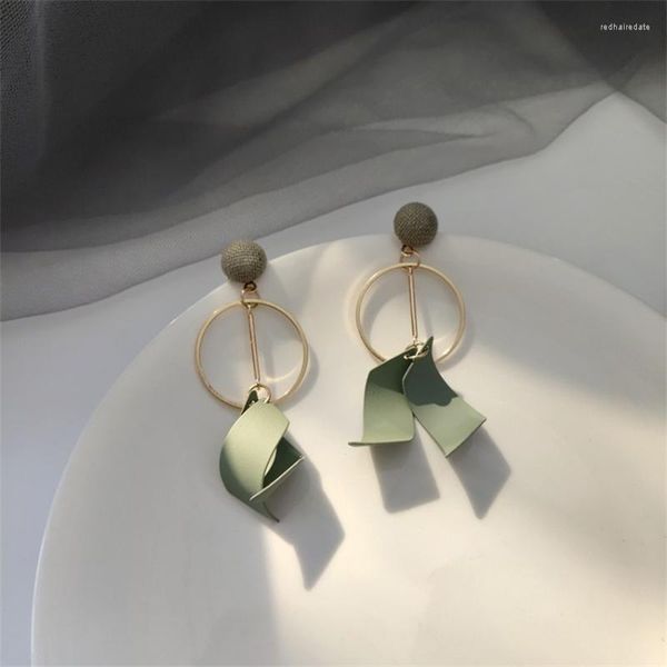 Pendientes colgantes moda Corea Metal ondulado para mujeres temperamento hada largo curvo oreja anillo Otoño Invierno niñas regalos accesorios de joyería