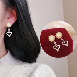 Baumeln Ohrringe Mode Koreanischen Stil Liebe Herz Für Frauen Mädchen Süße Kristall Tropfen Ohrring Trendy Schmuck Zubehör