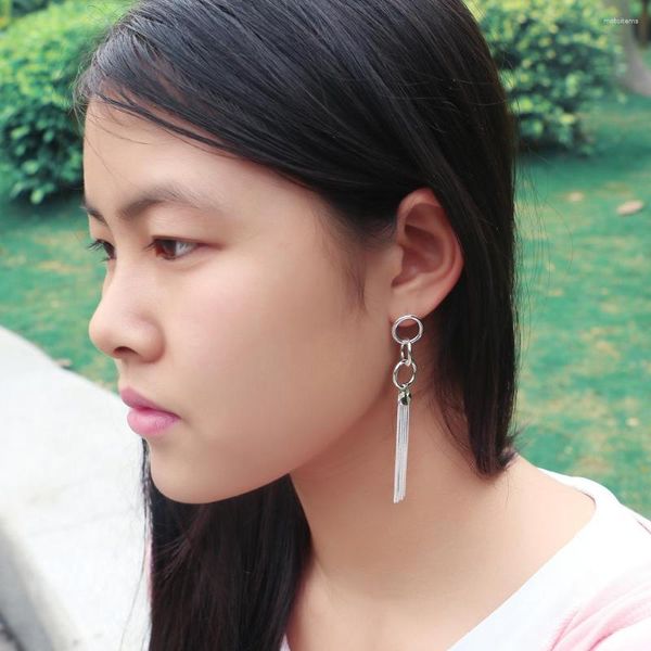Boucles d'oreilles en peluche de mode Fonction de mode à longue chaîne 925 argent sterling empêcher les allergies femmes bijoux cadeau