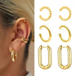 Boucles d'oreilles pendantes mode personnalité tempérament cuivre rond ensemble pour les femmes Vintage géométrie torsades cercle déclaration boucle d'oreille en gros