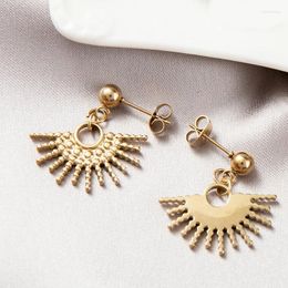 Dangle Oorbellen Mode Geschulpte Verguld Voor Vrouwen Vintage Barok Zwart Emaille Kruis Ronde Roestvrij Stalen Oorbel