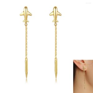 Boucles d'oreilles pendantes mode acier inoxydable avion femmes boucle d'oreille élégante goutte oreille bijoux cadeau pour les voyageurs