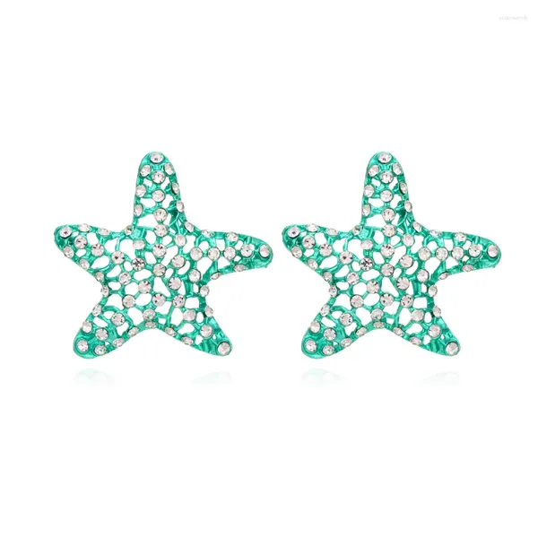 Boucles d'oreilles pendantes mode été plage strass étoiles de mer pour femmes bijoux