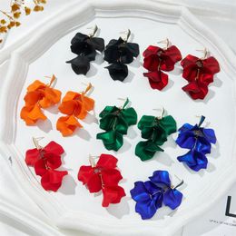 Bengelen oorbellen mode temperament bloemblaadje laat trendy overdreven ontwerp lange bloemen dames sieraden accessoires oorbellen