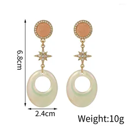 Boucles d'oreilles pendantes en alliage acrylique pour femmes, tendance, tendance, géométrie coréenne, étoile en cristal, bijoux cadeau