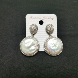 Boucles d'oreilles pendantes mode Vintage bijoux à breloques couleur or ronde demi perles simulées fleur boucle d'oreille pour les femmes
