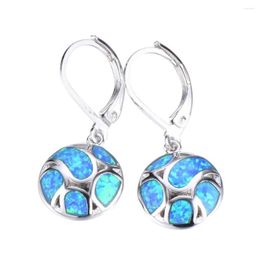 Boucles d'oreilles en peluche mode 2022 Bohemian Blue / blanc Imitation Fire Opal Long pour les accessoires Bijoux