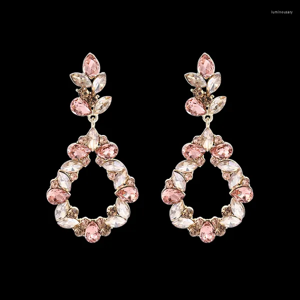 Boucles d'oreilles pendantes mode femmes boucle d'oreille Top qualité goutte d'eau cristal adulte métal alliage bijoux accessoires en gros