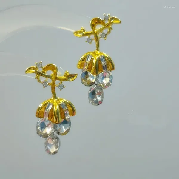 Boucles d'oreilles pendantes en cristal de Zircon pour femmes, bijoux de déclaration de personnalité, vente en gros