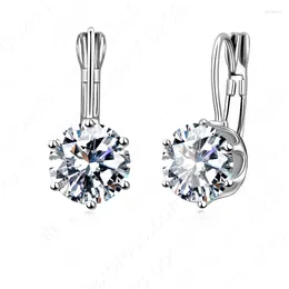 Dangle Oorbellen Fashional Glanzende Vrouwelijke Zirconia CZ Oorbel Sieraden 925 Sterling Zilver Voor Vrouwen