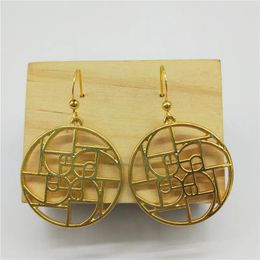 Boucles d'oreilles pendantes Cercle rotatif de Fibonacci - Rapport en spirale dorée Cadeau géométrique Remise des diplômes scientifiques