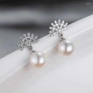 Boucles d'oreilles pendantes en argent Sterling 925, bijoux fins, goutte de luxe, perle, cadeaux de fête pour femmes
