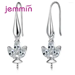 Boucles d'oreilles en peluche Bijoux Fine Accessoire 925 Résultats de boucle d'oreille en argent sterling avec composants de bricolage en cristal géométrique bijoux