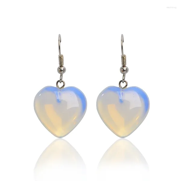 Boucles d'oreilles pendantes pour femmes, bijoux fins, pendentifs d'amour, opale de feu bleue, cristal, pierre naturelle, goutte, longues Aretes Largos