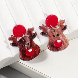 Bengelen oorbellen vissheep schattige kerst eland acryl voor vrouwen meisjes mooie herten dierenhars vakantie sieraden geschenken