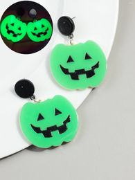 Dangle Oorbellen FishSheep Halloween Acryl Glow In The Dark Pompoen Drop Earring voor vrouwen Hars Ghost Grote lichtgevende sieraden