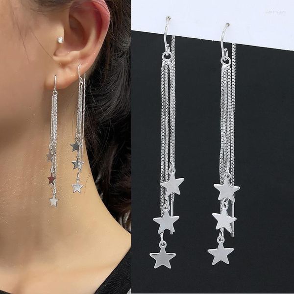 Boucles d'oreilles pendantes étoile à cinq branches pour femmes Super fée gland longue ligne d'oreille boucle d'oreille bijoux de luxe