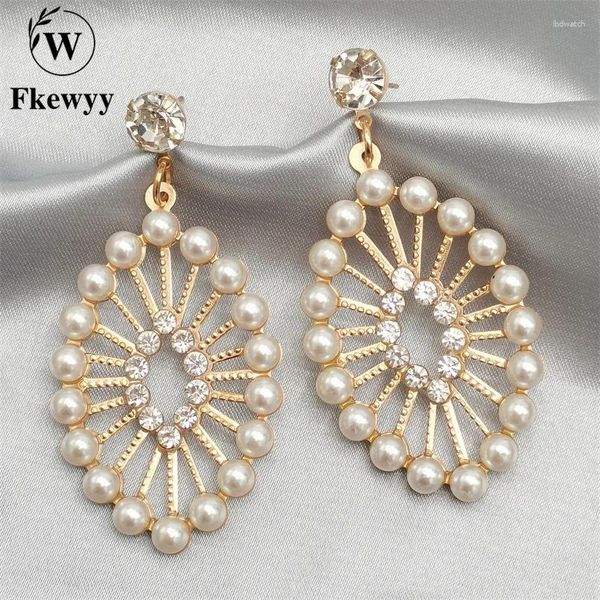 Boucles d'oreilles en peluche fkewyy pour femmes bijoux de mode accessoires gothiques perlé bijoux plaque d'or mariage