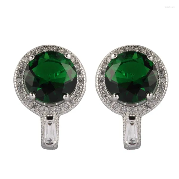 Pendientes colgantes Fleure Esme Charms Punk Navidad boda para mujeres hombres regalos gota peridoto Zirconia cúbica chapado en rodio R3192D