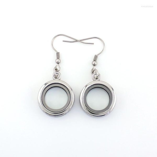 Dangle Boucles D'oreilles Flottant Rond Médaillon Anneaux Charmes Alliage 20mm Goutte Mémoire Boucle D'oreille Pour Les Femmes Cadeaux De Noël