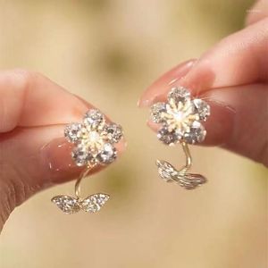 Boucles d'oreilles pendantes fleurs mosaïque strass perle pour les femmes 2023 personnalité de la mode coréenne bijoux de mariage cadeaux d'anniversaire