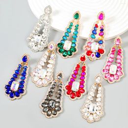 Boucles d'oreilles pendantes pour femmes, colorées, à la mode, avec cristal, Design Nueva Bonita Guapa