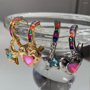 Bengelen oorbellen voor vrouwen 2023 KAWAII KAWAII Pink Blue Star Designer Statement Opal Chameleon Lesbische sieraden