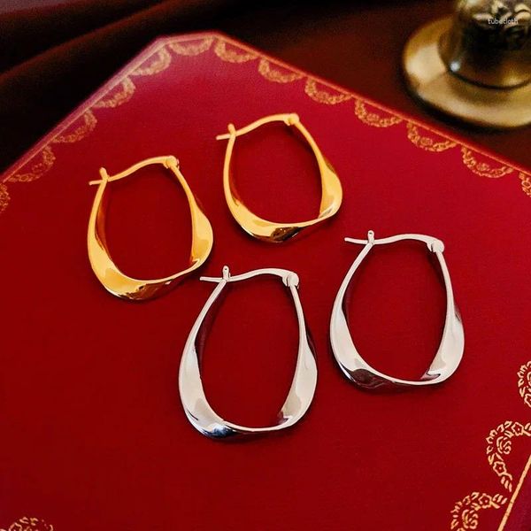 Boucles d'oreilles pendantes en métal français, géométrie torsadée pour femmes, Design rétro classique, bijoux, accessoires de Banquet
