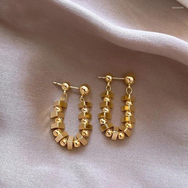 Boucles d'oreilles pendantes Style français pour femmes, couleur or irrégulière, goutte exagérée, accessoires d'oreille, bijoux à la mode, vente en gros, cadeau KBE074