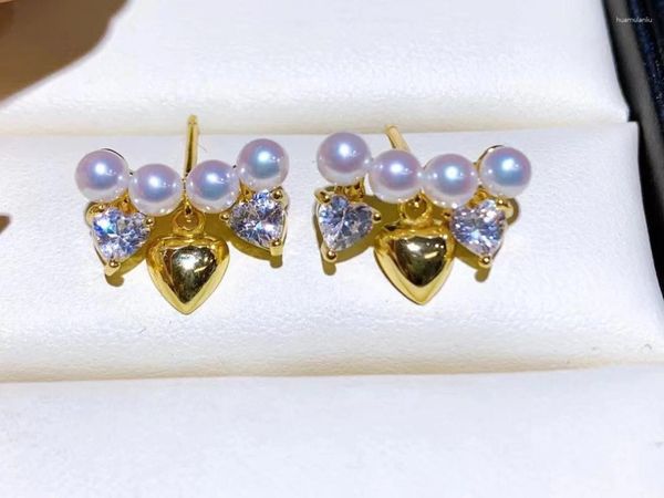 Pendientes colgantes estilo francés joyería de perlas mujeres hechas a mano DIY genuino