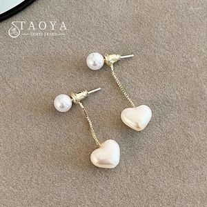 Boucles d'oreilles pendantes en forme de cœur avec perles françaises, pendentif long, divers, accessoires de bijoux, adaptés à l'Halloween des femmes, 2024